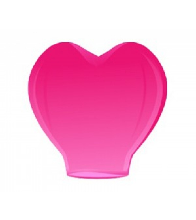 Розовый фонарик в форме сердца (мал)