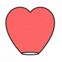 Красный фонарик в форме сердца (мал.)